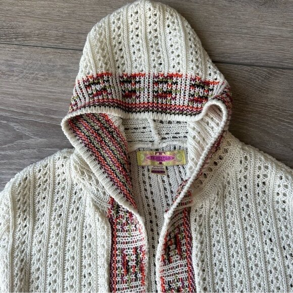 Tejiestilo Sueter’s Tribal Boho Hooded  Long Length Crochet Cardigan - Picture 5 of 16